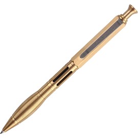SMOOTHERPRO Solid Brass Ballpoint Pen Click Push Retractable Gel Pen Compatible with Pilot G2 Refill Color Natural(PRG130NL)