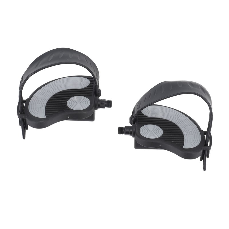 2PCS Exercise Bike Pedals with Straps PP PVC Stainless Steel
