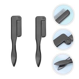 Baluue 6pcs Folding Stainless Steel Eyebrow Combs Portable Brow Grooming Tool Handle for Eyelash Shaping and Styling for Daily Makeup Use