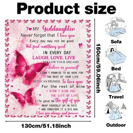 Goddaughter Gifts from Godmother Godfather, God Daughter Soft Flannel Blanket, Baptism Gifts for Girl, First 1st Communion Birthday Gift for Girls Goddaughter Soft Throw Blankets 50" X 60"