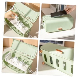 Ipetboom Cable Management Box Cord Storage Organizer with Capacity Sturdy Material Easy Installation for Home Office and Classroom Space Saving Green