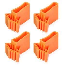 Pack of 4 Non-Slip Ladder Feet, Plastic for Ladders, Ladder Foot Cover, Ladder Feet Protective Caps, Home Worker Foot Caps, Feet Mat for Herringbone Ladders, Folding Ladders (Orange)