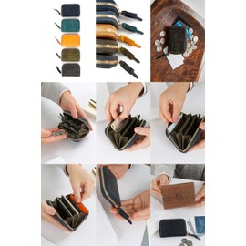 Corbo CO-1LN-1712 Men's Round Zip Card Coin Case, green (dark green)