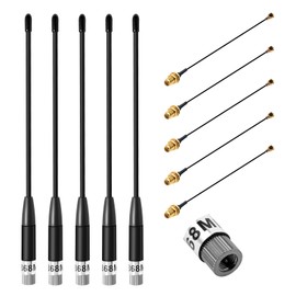 Gbformat 868MHz LoRa Antenne 10dBi Gain für Meshtastic LoRa Long Range Soft Whip-Antenne, SMA Stecker 195mm + (U.FL IPX) auf SMA Buchse Kabel für ESP32, LoRa 32 V3, LoRa32u4 II (5 Stück)