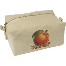Azeeda 'Juicy Ripe Peach' Canvas Wash Bag/Makeup Case (CS00046356)