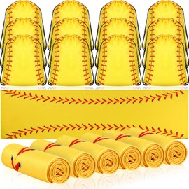 Hahafelt 24 Pcs Team Gifts, Including 12 Pcs Cooling Towels, 12 Pcs Drawstring Backpack Sports Party Favor for Kids Teens Players Athletes Gifts Sport Party Supplies (Softball Style)