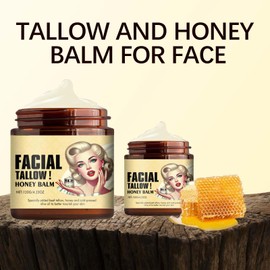 Gyonwt 2PCS Whipped Beef Tallow and Honey Balm, Tallow Face Moisturizer, Beef Tallow For Skin, Grass Fed Grass Finished Face Cream, Hydrates and Nourishes the Skin