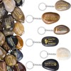 Yuntau 36 Pcs Memorial Stones Keychains River Stone Key Rings