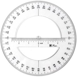 White 360 Degree Protractor Round Ruler Gauge Angular Drafting Tools Circle Protractor for School Education Office Classroom 6 Inch, Protractors, Writing and Correction Supplies, Protractors