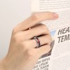 NUNCAD 8mm Black Spider Rings for Men Women Red Opal