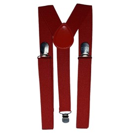 VPbao Y-type Suspenders, Unisex, Wide Type with Stability, Men's, Women's, Kids, Casual, 1.0 inches (2.5 cm), Red, 1" Wide Red