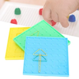 3Pcs Graphical Educational Toys, Brain Teaser Toy Geo Board Mathematical Manipulative Material Array Block Geo Board for Kid