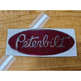 Peterbilt oem red/chrome replacement Peterbilt decal emblem genuine oem size & fit stick