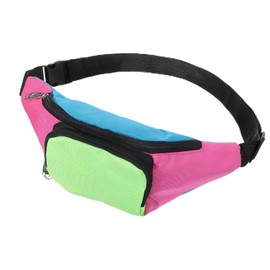 80s Fanny Pack for Women 90s Neon Fanny Pack with 2 Pockets Retro Belt Bags for Holiday Festival, 80s Theme Halloween Party, Vintage Rave Accessories Plus Size