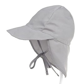 FedMois Infant Toddler Kids Summer Sun Hat with Neck Cover UPF 50+ Beach Swim Hat Sun Protection, Grey, 3-18 Months