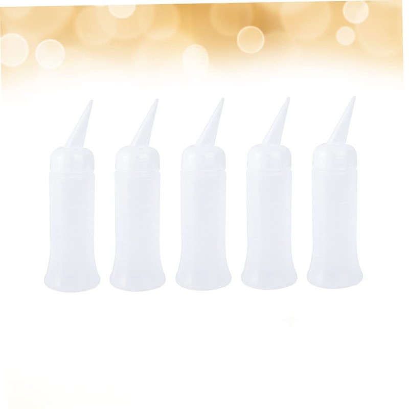 BIUDECO 5pcs Hairdressing Scale Applicator Bottles Graduated Measurement Small Shampoo