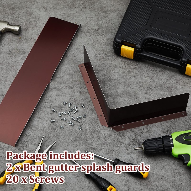 2 Pcs Gutter Valley Splash Guards Downspout Diverter Roof Rain