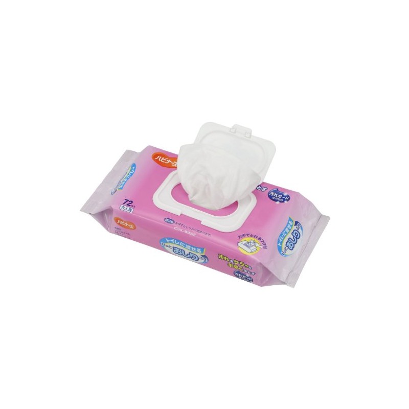 Habiners Flushable Toilet Wipes, 72 Sheets