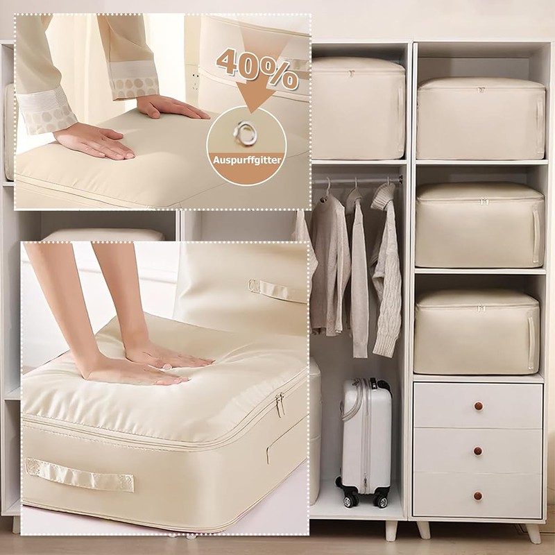 WHFDC Ultra Space Saving Self Compression Organizer Quilt Compression Storage