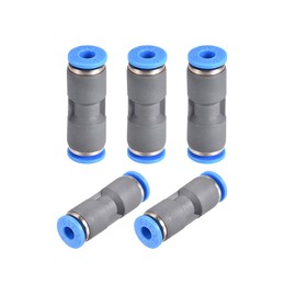sourcing map Straight Push Connectors 4mm Quick Release Pneumatic Connector Plastic Union Pipe Tube Fitting Grey 5Pcs
