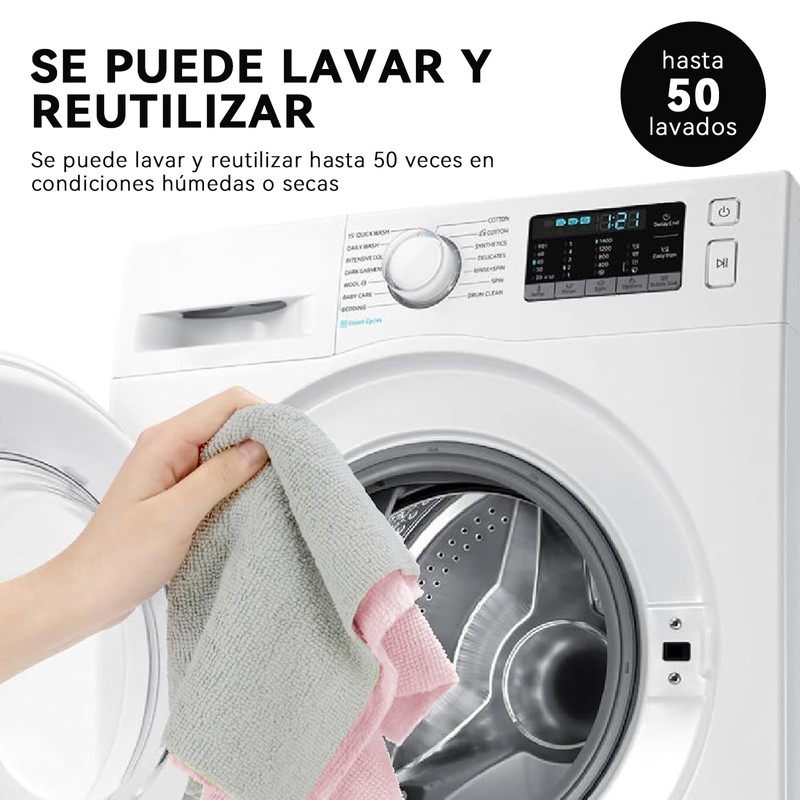 UOUOU Rollo de Toallas de Microfibra, Paquete de 50, Rollo
