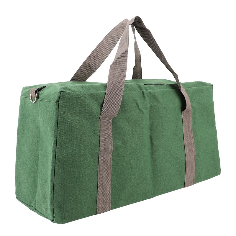 Canvas Wide Mouth Tool Storage Bag with Adjustable Shoulder Strap