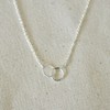 Interlocking Double Ring Friendship Love Necklace in Sterling Silver