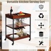 BANGTANE 3-Tier Kitchen Island Serving Cart, Bar Service Cart w/3