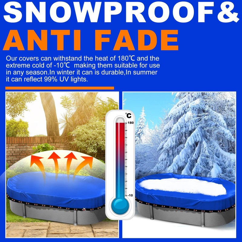 12x21 ft Oval Pool Covers for Above Ground Pools,Heavy Duty