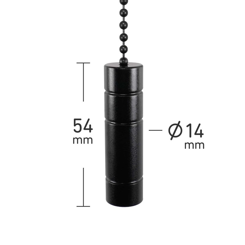 ElekTek Premium Matt Black Bathroom Light Pull Cord Switch Kit