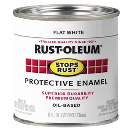 Rust-Oleum 7790730 Protective Enamel Paint, 8-Ounce, Flat White