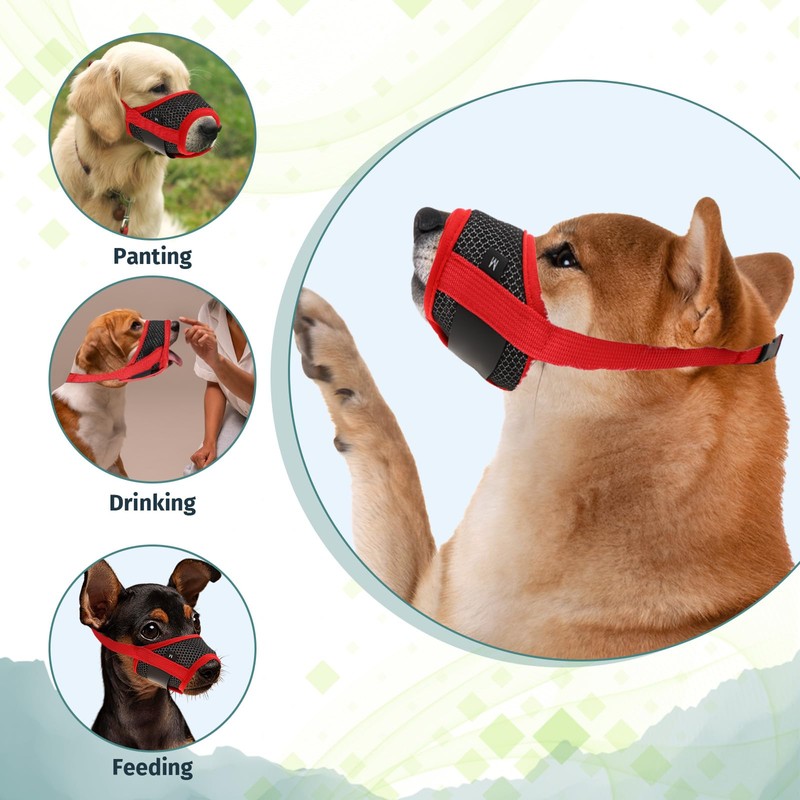 WLLHYF Dog Muzzle Soft Nylon Muzzle Breathable Pets Muzzle Anti