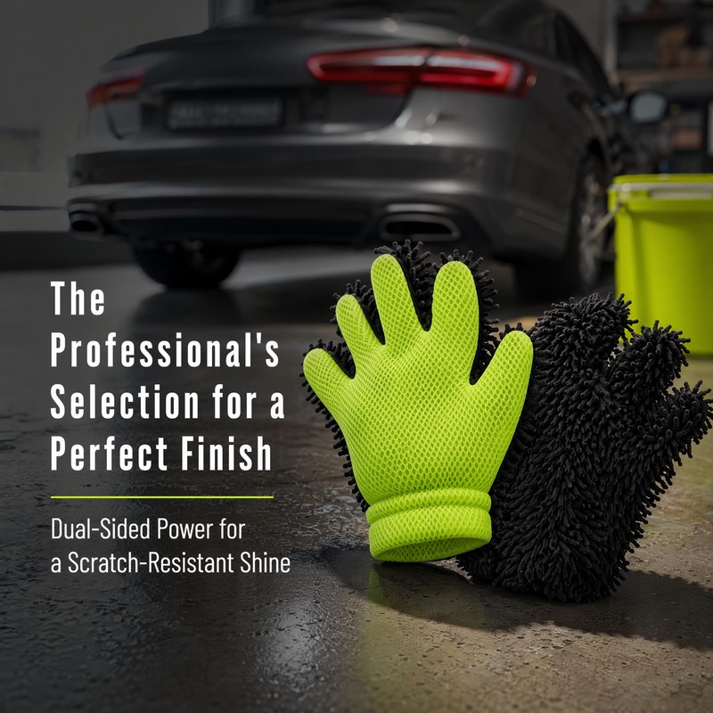 Premium Microfiber Car Wash Mitt Scratch-Free Super Absorbent Car Cleaning