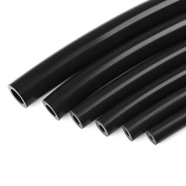 Ucreative Silicone Vacuum Hose Kit 6PCS 5FT Tubing (1/8" to 3/8") High Performance Automotive Replacement (Black)