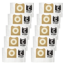 10 Packs VF3501 Size C Pleated Dust bags Compatible with Ridgid WD3050 WD45500 HD0600,Compatible with Workshop 3 to 4.5 gallon wet/dry vacs 6 gallon Nxt wet/dry vac Replacement 23738 WS32045F