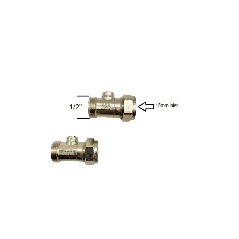hep® 15mm x 1/2" Male Flat Faced Matt Chrome Service