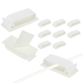 PATIKIL 6MM Self Adhesive Cable Clips, 50 Pcs Cable Management Clips Wall Wire Holder Cord Organizer for Wall Office Home Under Desk, White