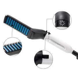 Unbranded US 1-2 Pack Hair Beard Straightener Men Comb Electric Hot Multifunctiona - 2 Pack