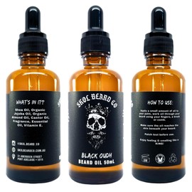 Skol Beard Co Premium Beard Oil in Black Oudh, 50mL | Infused with Jojoba, Almond, and Essential Oils for a Soft, Healthy Beard Hair Growth
