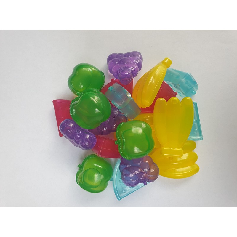 20 Pcs Plastic Reusable Washable Assorted Fruit Shaped ICE Cubes