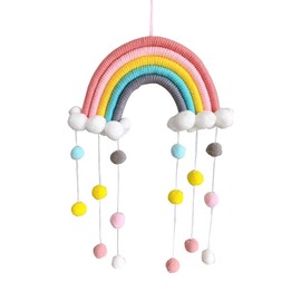 Nicole Knupfer Macramé Rainbow Wall Hanging Home Decoration Boho Room Decor Handwoven Tapestry Kids Wall Decoration