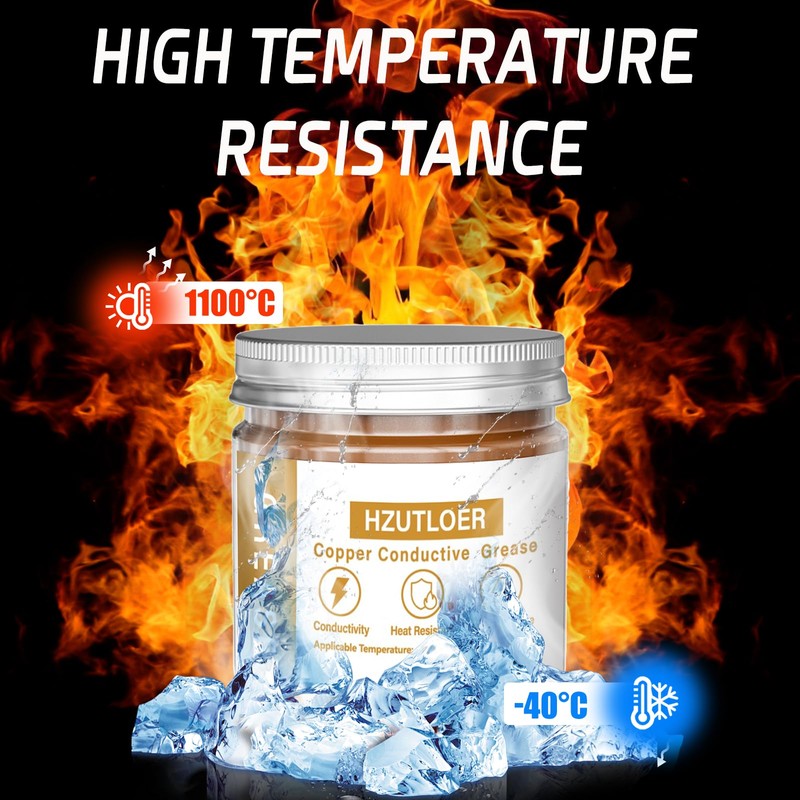 Hzutloer Copper Conductive Grease,100G Anti Arcing Conductive Paste for Automotive,Power