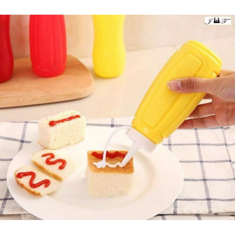 Mustard 3pc Picnic Condiment 8 oz Squeeze Dispenser Bottles -