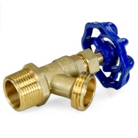Wright 3/4" Brass Boiler Drain, Hose Bibb Lead Free Ball Valve 3/4" Male NPTx 3/4" GHT
