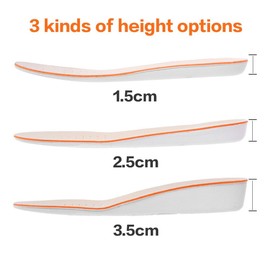 Height Increase Insole 1.5cm Breathable High Full Shoe Insoles Shoe Inserts Cushion Pads Lift Kits Elevator Insoles for Men US8-12