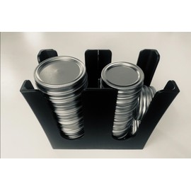 DEBOB Mason Jar storage Lid Organizer, Plastic Rack for Storing Wide and Regular Mouth Canning Lids and Rings & Bands