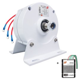 Mars Rock 200W 12V 24V Low RPM NdFeb PMG Rare Earth Permanent Magnet Generator With Base for DIY Horizontal Wind Turbine Generator Windmill Exercise Bike Hydro Turbine Electric Motor Optional Controller (G200B01))) (12V+Base)