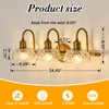 UOFUS Gold Vintage Vanity Light 3 Lights Bathroom Lighting Fixtures