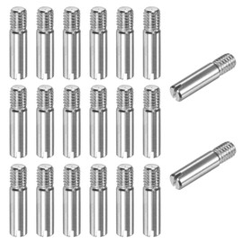 M METERXITY 20-Pack M6 x 25mm Slotted Cylindrical Pin Dowel, 304 Stainless Steel External Thread Locating Dowel Parallel Pins for Metal Devices/Wooden Projects [Silver Tone]