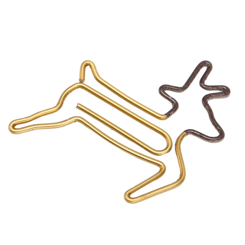 100pcs Shaped Paper Clips Deer Shape Metal Portable Office Clips